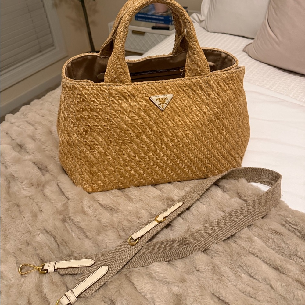 Prada Raffia Tote - Super Unique!